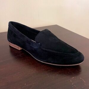ALDO Womens Black Suede Almond Toe Slip On Loafer‎ Flats Low Block Heel